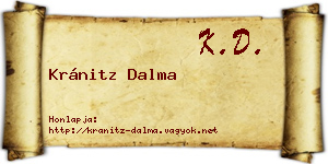 Kránitz Dalma névjegykártya